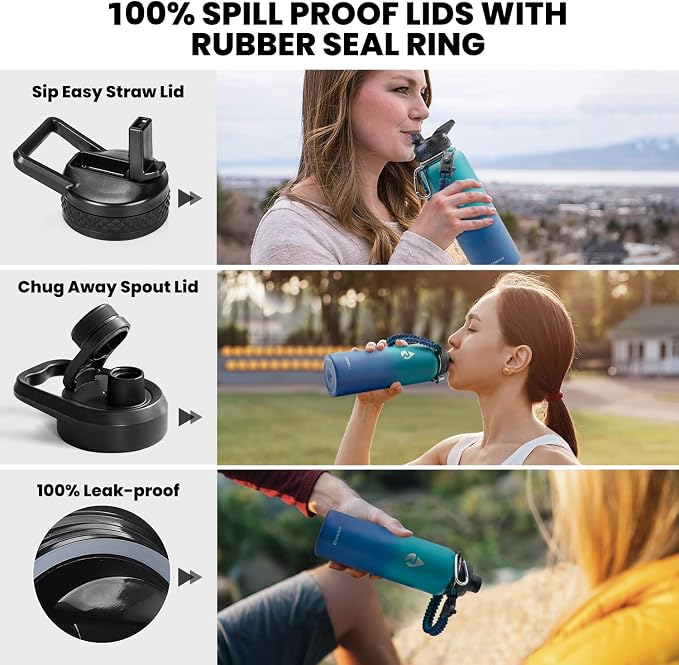RAYMYLO Insulated Water Bottle 40 oz, Triple Wall Vacuum Stainless Steel | - Image 3