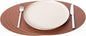 Nikalaz Oval Placemats Set (Pack of 4) Recycled Leather Table Mats 18 x 13 inches (45.7 x 33 centimetres), Kitchen Dining Table Decor by Nikalaz (Dirty Brown)