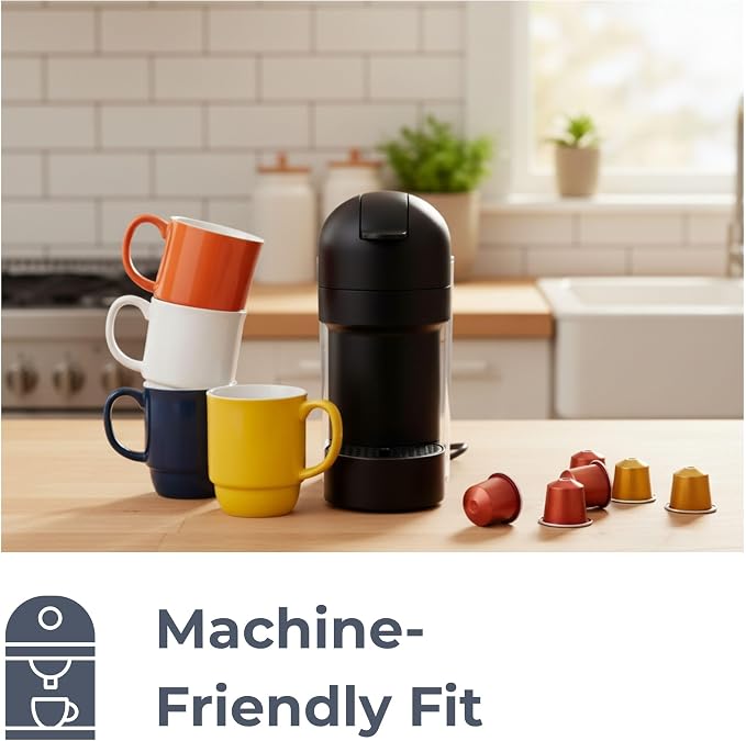 Stackable Porcelain Coffee Mug Set of 4 – 16oz Large Handle, Space-Saving - Image 5