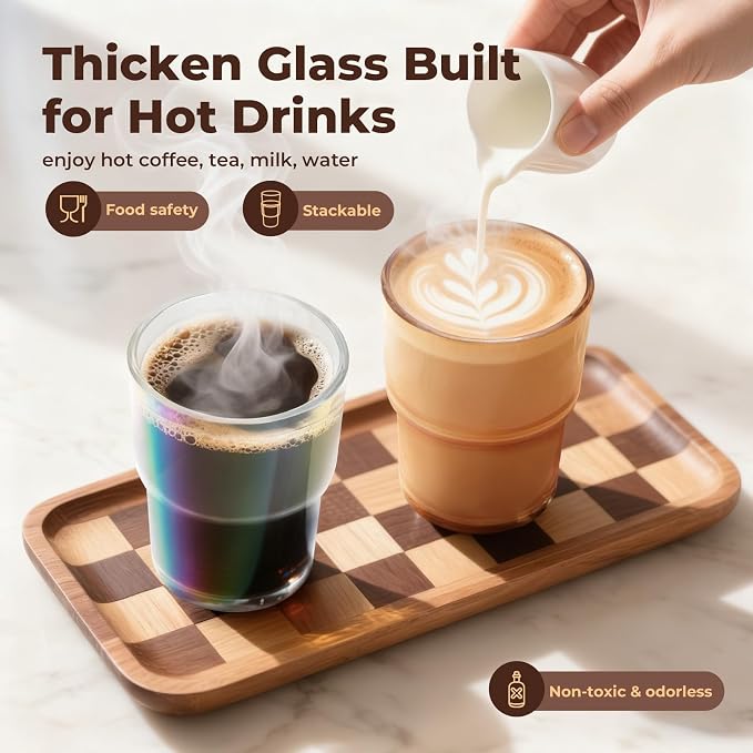 Zukro 13 oz Glass Cups with Lid and Straw 2 Pack, Non-Slip Rubber Bottom | Leak - Image 2