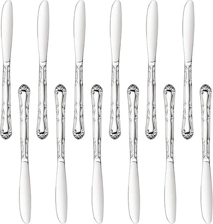 New Star Foodservice Rose Pattern 18/0 Stainless Steel Dinner Knife, Commercial by NewStarFoodservice