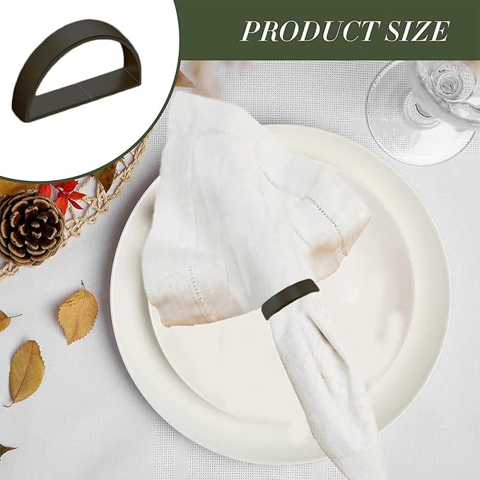 8 Pcs Black Napkin Rings - Image 3