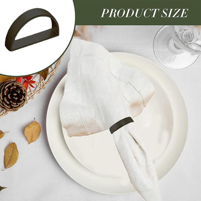 8 Pcs Black Napkin Rings - Image 3
