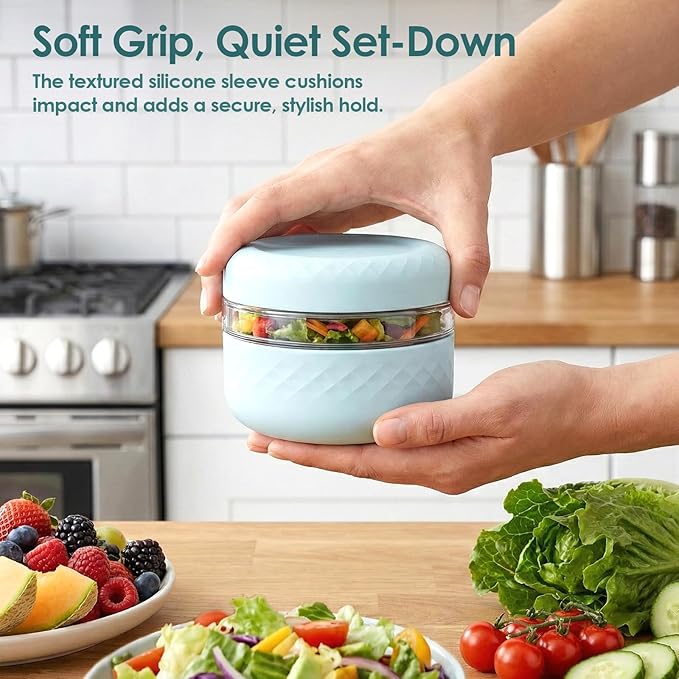 16 oz Glass Lunch Bowl Container with Lid | Leak & Spill Proof, BPA-Free, Microwave & Dishwasher Safe, Airtight Meal Prep & Food Storage Jar for Lunch, Salad, Soup, Overnight Oats, Stew, Yogurt