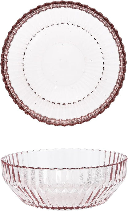 Fortessa Archie Glass 12 Piece Dinnerware Set, Service for 4, Pink