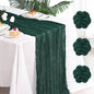 3 Pack Dark Green Cheesecloth Table Runner 120 Inch Boho Wedding Decor | by Fixwal