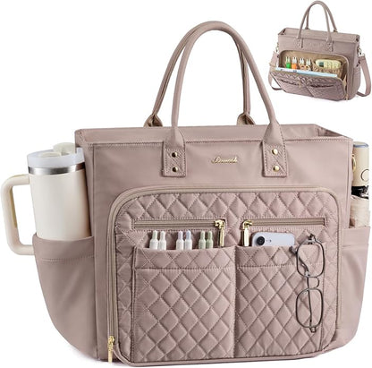 LOVEVOOK Tote Bag for Women, Teacher Nurse Work Laptop Bag, Quilted Bible by LOVEVOOK