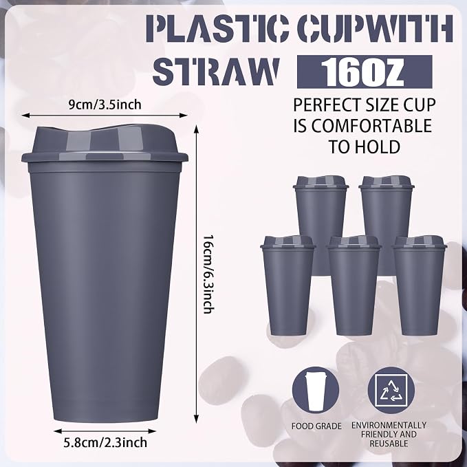 Domensi 15 Pack Reusable Plastic Coffee Cups - Image 2