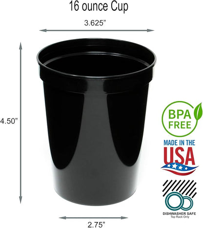 Rolling Sands 16 oz. Reusable Plastic Stadium Cups, 8 Pack, Made in USA - Image 2