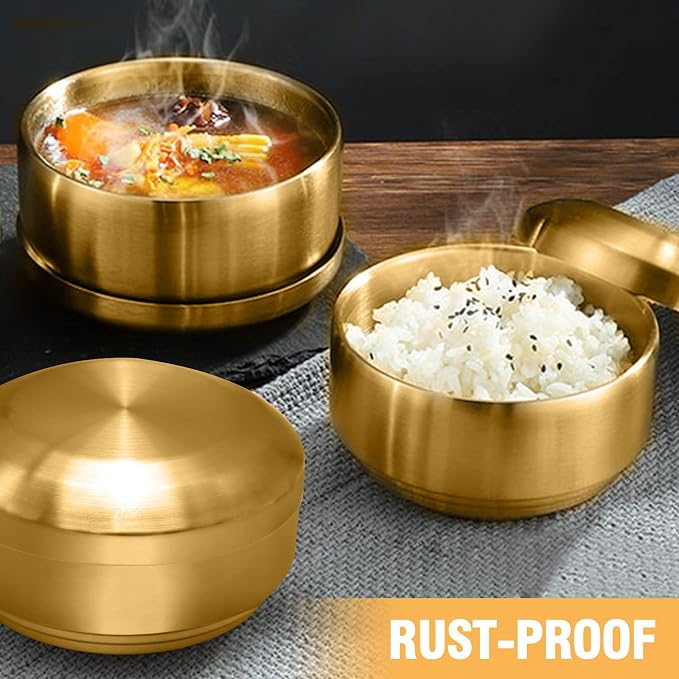 Stainless Steel Rice Bowl with Lid, - Image 6