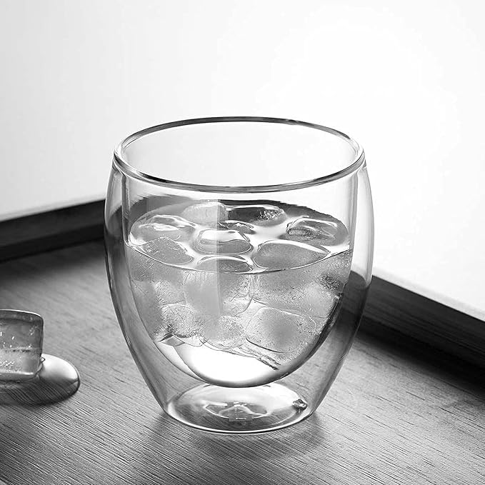 5.5oz Glass Coffee Mugs Set of 4, Double Walled Espresso Cups - Image 6