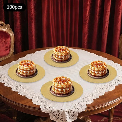 100 Pcs Charger Plates Set, Round Charger Plates, Reusable Serving Plates Embossed Rim Plastic Chargers Plate Decorative Round Plate Chargers