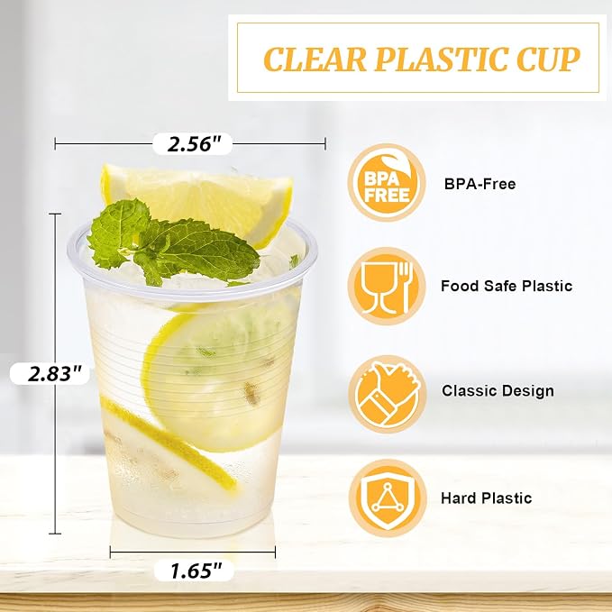 Clawsoff 5 oz 1500 Pack Plastic Cups Clear Disposable Small Bathroom Cups | - Image 2