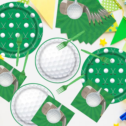 Rakuto Golf Party Decorations 96PCS Plates Napkins Forks Tableware | Golf - Image 7