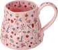 Large Ceramic Coffee Mug Pink Cute Flower by Movlen