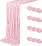 4 Pack Light Pink Cheesecloth Table Runner 20 x 120 inch Gauze Table Runners 10 by ACSUIT