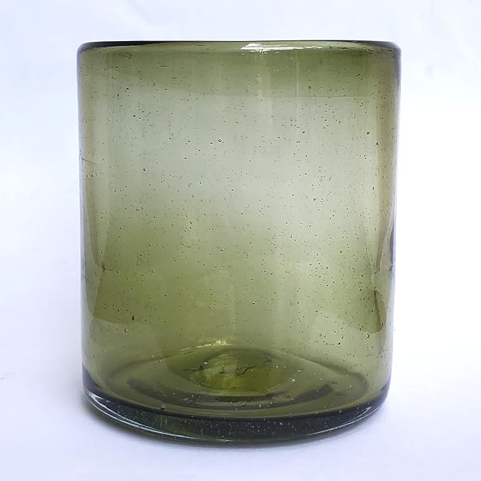 Solid Olive Green 9 oz Short Tumblers, Recycled Glass, Toxin-Free - Image 5