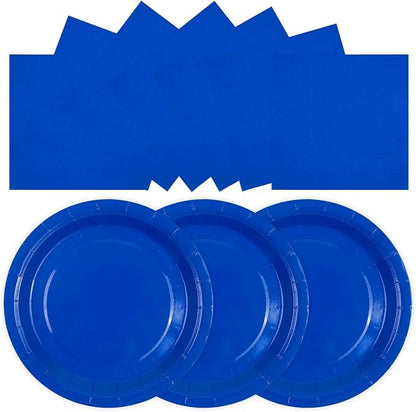 Blue 7Inch Paper Plates and Napkins Party Supplies, Wedding Birthday, Bridal by Unknown