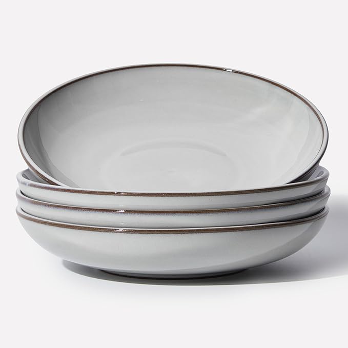 Pasta Bowls 30 oz, Terracotta Ceramic Plate Bowls by Pokini