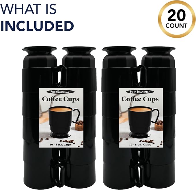 Party Essentials 8-Ounce Hard Plastic Coffee Cup/Tea Mug - Image 3