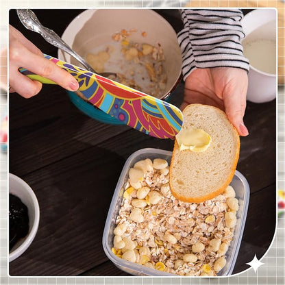 Eaasty 6 Pieces Butter Spreader 6 Inch Plastic Butter Knife Colorful Cheese - Image 7