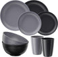 Quatish 8 Pcs Unbreakable Plates and Bowls, Plastic Dinnerware Sets by Quatish