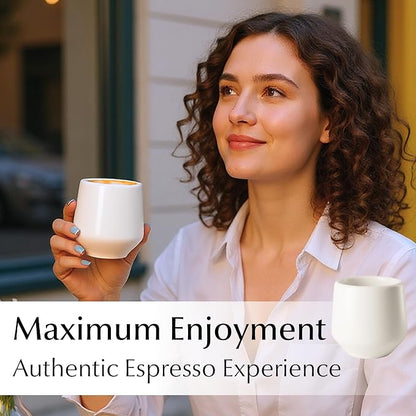 MIAMIO - Espresso Cups Set of 4 / Mug Set, Ceramic - Luxe | Ceramic espresso - Image 4