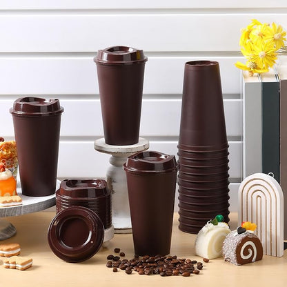Domensi 15 Pack Reusable Plastic Coffee Cups - Image 3