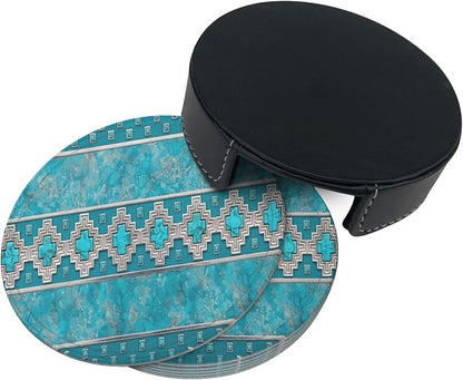 6 Pcs Silver Santa Southwest Turquoise Arizona Desert Western Lodge Leather - Image 5