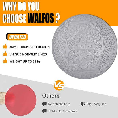 Walfos Silicone Microwave Mat & Lid Set, Heat Resistant Multi-Purpose Trivet - Image 6