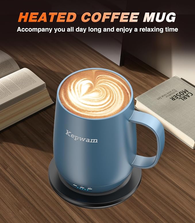 Kepwam Self-Heating Coffee Mug T2, 16oz Electric Heated Mug Hot Up to 149℉ | No - Image 5