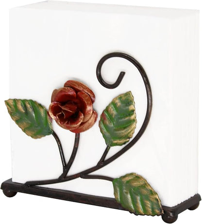 OwlGift Multicolor Napkin Holder – Rose Design Metal Napkin Storage - Image 8