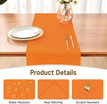 Faux Linen Table Runner Water Resistant 13 x 60 in, Coffee Table Runner - Image 3