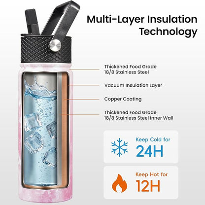 Konokyo 32 oz Insulated Stainless Steel Water Bottle - Image 3