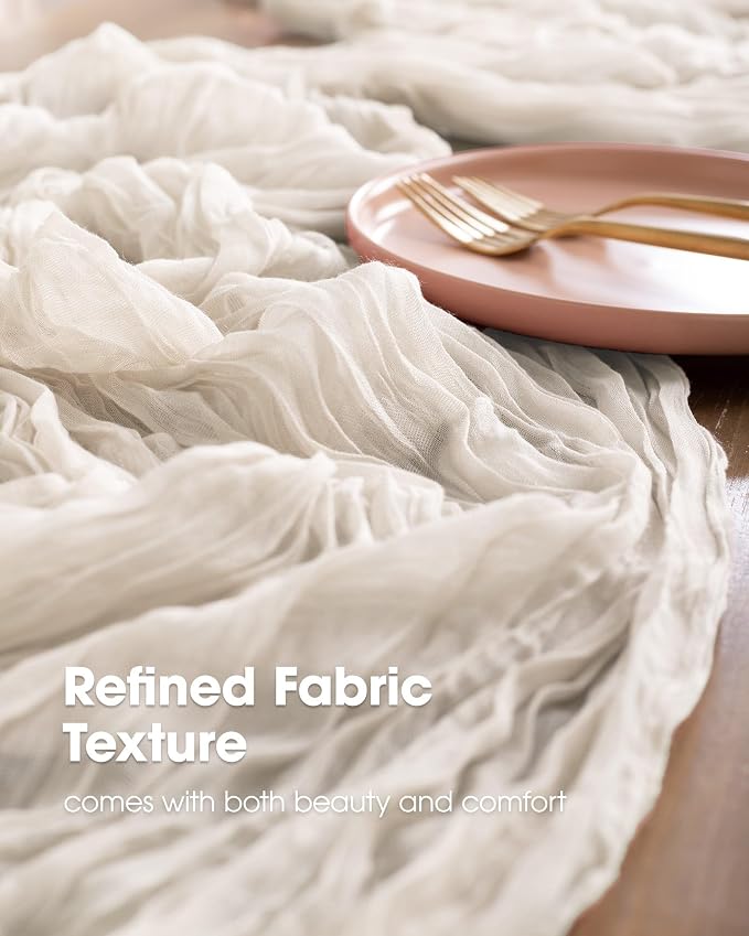 Pureegg 2-Pack Cheesecloth Table Runner, Decorations - Image 3