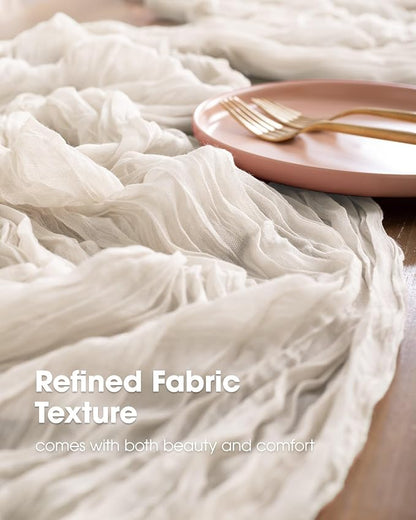 Pureegg 2-Pack Cheesecloth Table Runner, Decorations - Image 3