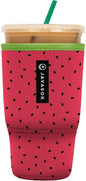 Sok It JavaSok Iced Coffee & Cold Soda Insulated Neoprene Cup Sleeve (Watermelon Sugar, Large: 30-32oz)