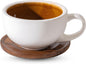 Ceramic Latte Coffee Cup with Wood Saucer Set of 1, Barista Cappuccino Latte by Unknown