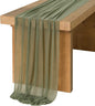 Ling's Moment 10Ft Chiffon Table Runner, Sage Green | Light Green Sheer by LingsMoment