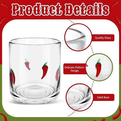 SiliFine 2 PCS Chili Icon Juice Glasses - 14oz Red Chili Stemless Wine Drinking - Image 4