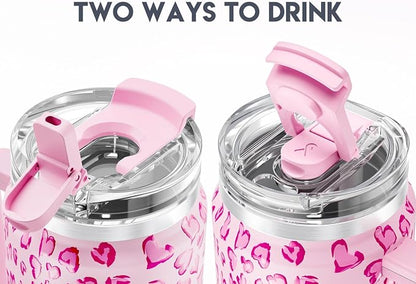 Meoky 32 oz Tumbler with Handle, Insulated Tumbler with Lid and Straw, - Image 6