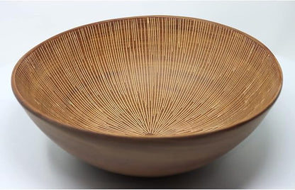 Seraphic 3pc Large Decorative Bowl for Coffee Table Decor, Kitchen, Dining Room Centerpieces, Orbs/Balls Included, Light Brown