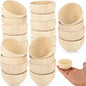 25 Pcs Wooden Pinch Bowl 1.5 oz Mini Wooden Bowl 2.24 x 1.18 Inch Round Bowls for Kitchen Rice Soup Noodle Dipping Sauce Nuts Condiments