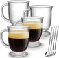 Mfacoy Glass Coffee Mugs Set of 4, Cappuccino, Espresso Coffee, Glass Coffee by Mfacoyisalifestylebrand