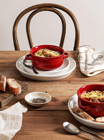 LE TAUCI Soup Bowls with Handles - 22 oz Lead-Free Ceramic French Onion Crocks - Image 5
