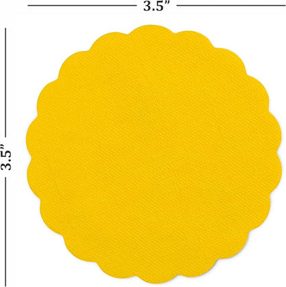 Disposable Yellow Paper Coasters for Drinks, 3.5 Inch Round Coasters for Bar, Cocktail, Beverage, Wine Or Event, 500 Pack Bulk