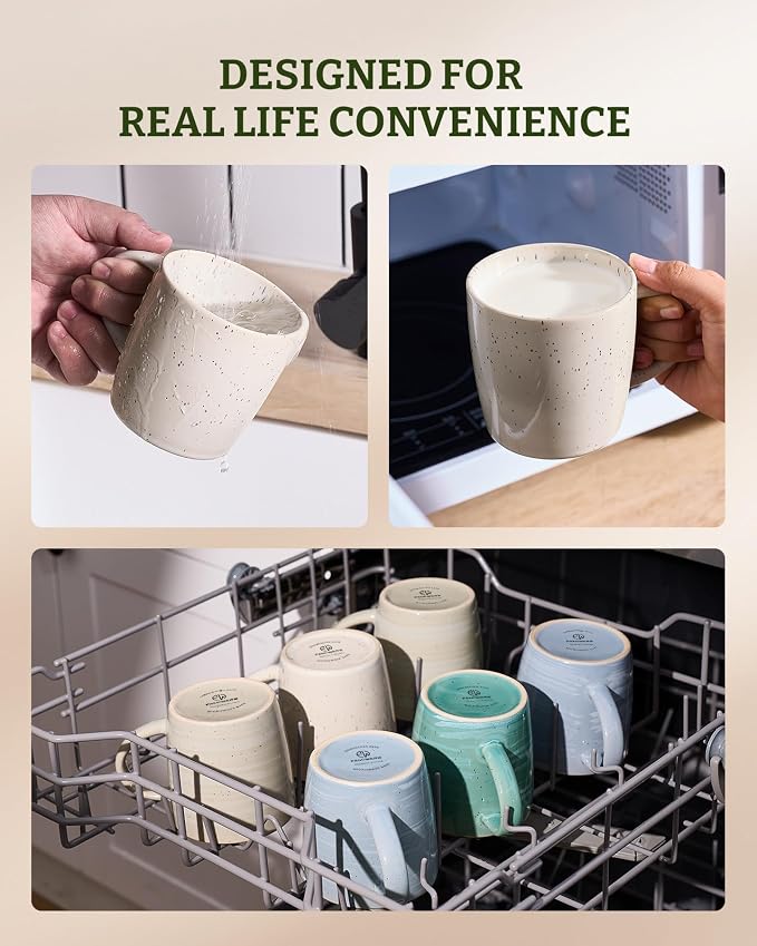 famiware Coffee Mugs Set of 6, Meteor 13 oz Ceramic Mug Cup Set - Image 5