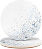 Drink Stone Coasters Set of 2 -Round Marble Style Desk Coasters by HIYALOT