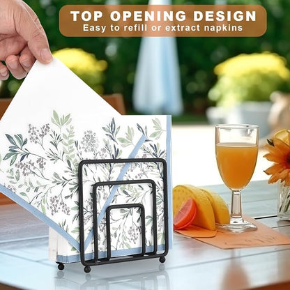 Napkin Holder for Table, Modern Metal Black Napkin Holders for Kitchen Dining - Image 4