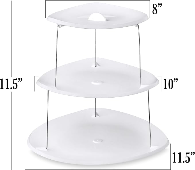 Masirs Collapsible 3-Tier Party Tray: Decorative Design Folds - Image 2